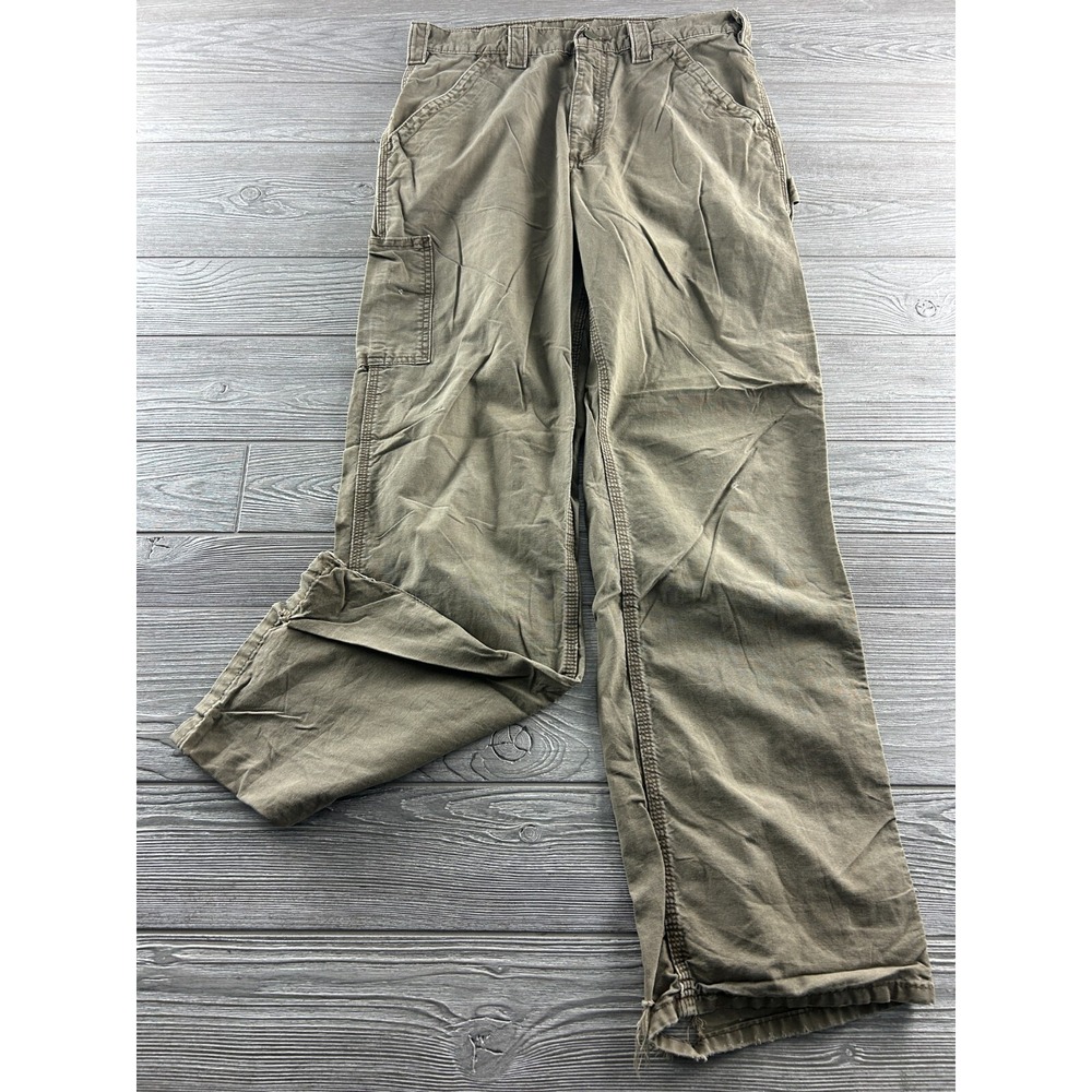 Carhartt Mens Brown Cargo Relaxed Fit Baggy Workwear Pants Size 32x31.5